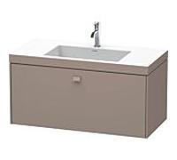 Duravit Brioso c-bonded vasque avec soubassement BR4602N4343, 100x48cm, Basalt Matt , sans trou pour robinetterie