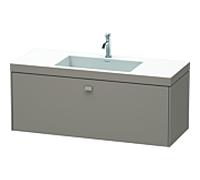 Duravit Brioso c-bonded vasque avec soubassement BR4603O4343, 120x48cm, Basalt Matt , trou pour robinet 2000