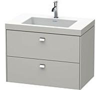 Duravit Brioso c-bonded vasque avec soubassement BR4606N1007, 80x48cm, gris béton / chrome, sans robinet.