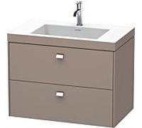 Duravit Brioso c-bonded vasque avec soubassement BR4606N1043, 80x48cm, Basalt Matt / chrome, Basalt Matt .