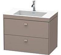 Duravit Brioso meuble lavabo c-collé avec sous-construction 80,0x48,0 cm, 2 tiroirs, avec découpe pour siphon et tablier, sans trop-plein, avec banquette pour trou de robinet, sans trou de robinet, BR
