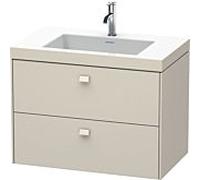 Duravit Brioso c-bonded vasque avec soubassement BR4606N9191, 80x48cm, Taupe , sans trou pour robinetterie