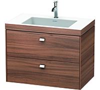 Duravit Brioso c-bonded vasque avec soubassement BR4606O1079 80x48, Nussbaum Natur / chrome, 2000 Hanloch
