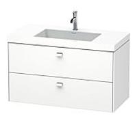 Duravit Brioso c-bonded vasque avec soubassement BR4607N1018, 100x48cm Weiß Matt / chrome, sans trou pour robinet