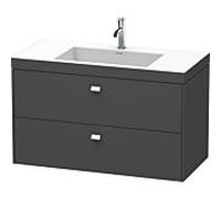 Duravit Brioso c-bonded vasque avec soubassement BR4607N1049, 100x48cm Graphit Matt / chrome, sans Graphit Matt .