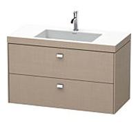 Duravit Brioso c-bonded vasque avec soubassement BR4607N1075, 100x48cm, Leinen / chrome, sans trou pour robinet