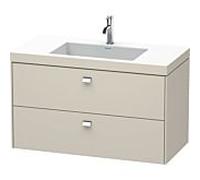Duravit Brioso c-bonded vasque avec soubassement BR4607N1091, 100x48cm, Taupe / chrome, sans trou pour robinetterie