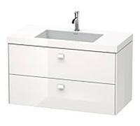 Duravit Brioso c-bonded vasque avec soubassement BR4607N2222, 100x48cm, Weiß Hochglanz , sans Weiß Hochglanz .