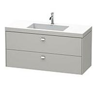 Duravit Brioso c-bonded vasque avec soubassement BR4608N1007, 120x48cm, gris béton / chrome, sans robinet.