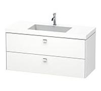 Duravit Brioso c-bonded vasque avec soubassement BR4608N1018, 120x48cm Weiß Matt / chrome, sans trou pour robinet