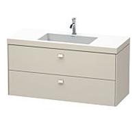Duravit Brioso c-bonded vasque avec soubassement BR4608N9191, 120x48cm, Taupe , sans trou pour robinetterie