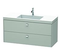 Duravit Brioso c-bonded vasque avec soubassement BR4608O1007, 120x48cm, gris béton / chrome, trou pour robinet 2000