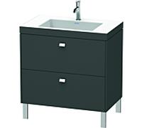 Duravit Brioso c-bonded vasque avec soubassement BR4701N4949, 80x48cm, Graphit Matt , sans trou pour robinetterie