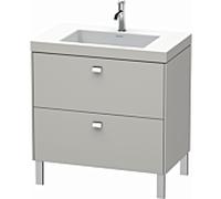 Duravit Brioso c-bonded vasque avec soubassement BR4701O1007, 80x48cm, gris béton / chrome, trou pour robinet 2000