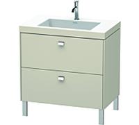 Duravit Brioso c-bonded vasque avec soubassement BR4701O1091, 80x48cm, Taupe / chrome, trou pour robinet 2000