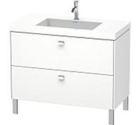 Duravit Brioso c-bonded vasque avec soubassement BR4702N1018, 100x48cm, Weiß Matt / chrome, sans trou pour robinet