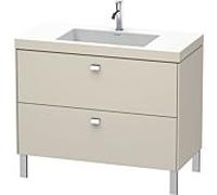 Duravit Brioso c-bonded vasque avec soubassement BR4702N1091, 100x48cm, Taupe / chrome, sans trou pour robinetterie