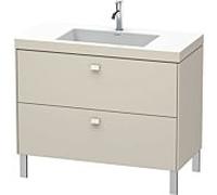 Duravit Brioso c-bonded vasque avec soubassement BR4702N9191, 100x48cm, Taupe , sans trou pour robinetterie