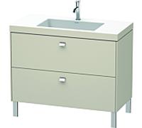Duravit Brioso c-bonded vasque avec soubassement BR4702O1091, 100x48cm, Taupe / chrome, trou pour robinet 2000