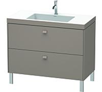 Duravit Brioso c-bonded vasque avec soubassement BR4702O4343, 100x48cm, Basalt Matt , trou pour robinet 2000