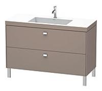 Duravit Brioso c-bonded vasque avec soubassement BR4703N1043 120x48cm, Basalt Matt / chrome, sans robinet.