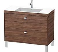Duravit Brioso c-bonded vasque avec sous-structure BR4702N1021 100x48, Nussbaum Dunkel / chrome, sans robinet