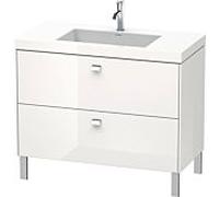 Duravit Brioso c-bonded vasque avec sous-structure BR4702N1022 100x48cm, blanc brillant / chrome, sans robinet