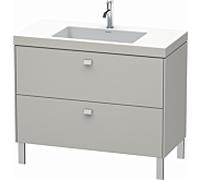 Duravit Brioso c-bonded vasque avec sous-structure BR4702O0707, 100x48cm, Betongrau Matt , trou pour robinet 2000