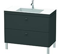 Duravit Brioso c-bonded vasque avec sous-structure BR4702O4949, 100x48cm, Graphite Mat , trou pour robinet 2000