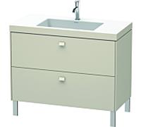 Duravit Brioso c-bonded vasque avec sous-structure BR4702O9191, 100x48cm, Taupe , trou pour robinet 2000