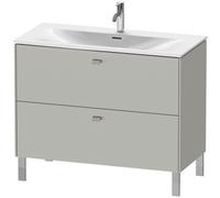 Duravit Brioso colonne de lavabo verticale 102,0 x 47,9 cm, 2 tiroirs, avec découpe pour siphon et tablier, pour lavabo Viu 234410, BR451300707, Couleur: Décor Gris Béton Mat, Poignée Béton Gris Béton