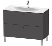 Duravit Brioso colonne de lavabo verticale 102,0 x 47,9 cm, 2 tiroirs, avec découpe pour siphon et tablier, pour lavabo Viu 234410, BR451304949, Couleur: Décor Graphite Mat, Poignée Graphite Matt