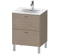 Duravit Brioso colonne de lavabo verticale 62,0 x 47,9 cm, 2 tiroirs, avec découpe pour siphon et tablier, pour lavabo Viu 234463, BR451001031, Couleur: Décor Pin argenté, poignée chromée