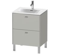 Duravit Brioso colonne de lavabo verticale 62,0 x 47,9 cm, 2 tiroirs, avec découpe pour siphon et tablier, pour lavabo Viu 234463, BR451000707, Couleur: Décor Gris Béton Mat, Poignée Béton Gris Béton 