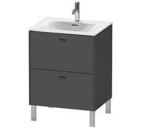 Duravit Brioso colonne de lavabo verticale 62,0 x 47,9 cm, 2 tiroirs, avec découpe pour siphon et tablier, pour lavabo Viu 234463, BR451004949, Couleur: Décor Graphite Mat, Poignée Graphite Matt