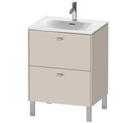Duravit Brioso colonne de lavabo verticale 62,0 x 47,9 cm, 2 tiroirs, avec découpe pour siphon et tablier, pour lavabo Viu 234463, BR451009191, Couleur: Taupe Matt Décor, Poignée Taupe Matt
