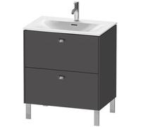 Duravit Brioso colonne de lavabo verticale 72,0 x 47,9 cm, 2 tiroirs, tiroir supérieur avec découpe pour siphon et tablier, pour lavabo Viu 234473, BR451101049, Couleur: Décor graphite mat, poignée ch