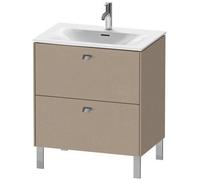 Duravit Brioso colonne de lavabo verticale 72,0 x 47,9 cm, 2 tiroirs, tiroir supérieur avec découpe pour siphon et tablier, pour lavabo Viu 234473, BR451101075, Couleur: Décor lin, poignée chromée