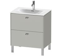 Duravit Brioso colonne de lavabo verticale 72,0 x 47,9 cm, 2 tiroirs, tiroir supérieur avec découpe pour siphon et tablier, pour lavabo Viu 234473, BR451101007, Couleur: Gris béton Décor mat, manche c