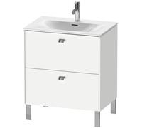 Duravit Brioso colonne de lavabo verticale 72,0 x 47,9 cm, 2 tiroirs, tiroir supérieur avec découpe pour siphon et tablier, pour lavabo Viu 234473, BR451101018, Couleur: Décor blanc mat, poignée chrom