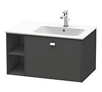 Duravit Brioso Meuble sous-lavabo suspendu 82,0 x 47,9 cm, 1 tiroir, Ã©tagÃšre latÃ©rale, vasque Ã droite, pour lavabo ME by Starck 234683, Couleur (avant/corps): DÃ©cor graphite mat, poignÃ©e chromÃ©e - BR401401049