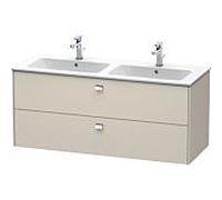 Duravit Brioso Meuble sous lavabo BR410501091 1290x553 mm taupe, 2 tiroirs, poignée chromée
