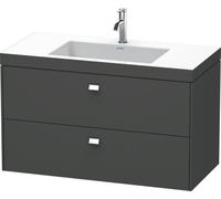 Duravit Brioso meuble lavabo c-collé avec sous-construction 100,0x48,0 cm, 2 tiroirs, avec découpe pour siphon et tablier, sans trop-plein, avec banquette pour trou de robinet, sans trou de robinet, B