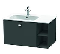 DURAVIT Brioso - Meuble sous vasque avec 1 tiroir et étagère à droite 820x442x479mm graphite mat/graphite mat