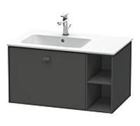 Duravit Brioso Meuble sous-lavabo suspendu 82,0 x 47,9 cm, 1 tiroir, étagère latérale, lavabo à gauche, pour lavabo ME by Starck 234583, BR401204949, Couleur: Décor Graphite Mat, Poignée Graphite Matt