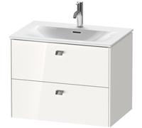 Duravit Brioso meuble sous-lavabo mural 72,0 x 47,9 cm, 2 tiroirs, avec découpe pour siphon et tablier, pour lavabo Viu 234473, BR431101073, Couleur: Décor cerisier du Tessin, manche chromé