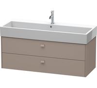 Duravit Brioso Meuble sous-lavabo suspendu 118,4 x 45,9 cm, 2 tiroirs, avec découpe pour siphon et tablier, pour lavabo Vero Air 235012, BR415704343, Couleur: Basalt Matt Décor, Poignée Basalt Matt
