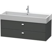 Duravit Brioso Meuble sous-lavabo suspendu 118,4 x 45,9 cm, 2 tiroirs, avec découpe pour siphon et tablier, pour lavabo Vero Air 235012, BR415701049, Couleur: Décor graphite mat, poignée chromée