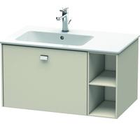 Duravit Brioso Meuble sous-lavabo suspendu 82,0 x 47,9 cm, 1 tiroir, étagère latérale, lavabo à gauche, pour lavabo ME by Starck 234583, BR401201091, Couleur: Décor Taupe Mat, manche chromé