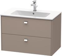 Duravit Brioso Meuble sous-lavabo suspendu 82,0 x 47,9 cm, avec 2 tiroirs, avec découpe pour siphon et tablier, pour lavabo ME by Starck 233683, BR410201043, Couleur: Décor basalte mat, poignée chromé